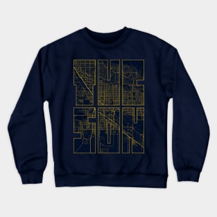 Tucson, USA City Map Typography - Gold Art Deco Crewneck Sweatshirt